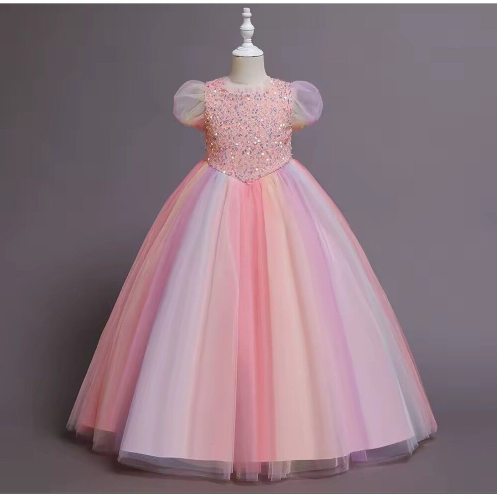 Girls rainbow sherbet dress